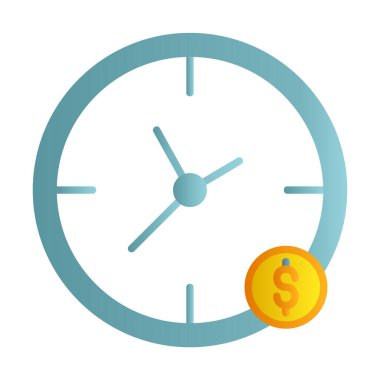 Zaman Para saat simgesi vektör illüstrasyonudur