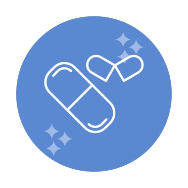 ilaç yassı ikonu, kapsüller, haplar            