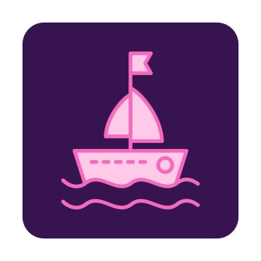 Basit tekne simgesi, vektör illüstrasyonu