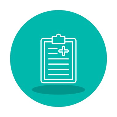 Tıbbi pano simgesi. Web için Tıbbi Rapor vektör simgesinin özet çizimi               