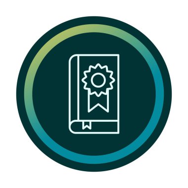 Kitap Madalyası simgesi, vektör illüstrasyonu 