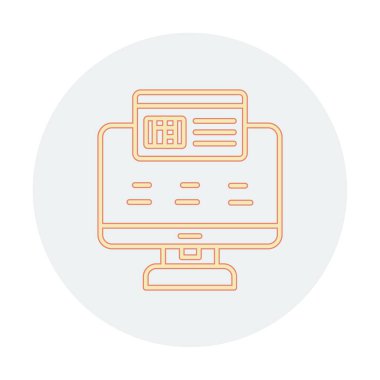 Basit Çevrimiçi Ödeme simgesi, vektör illüstrasyonu