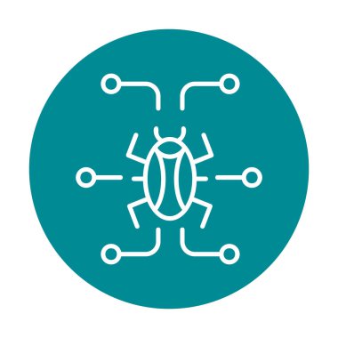 Basit dijital virüs simgesi, vektör illüstrasyonu