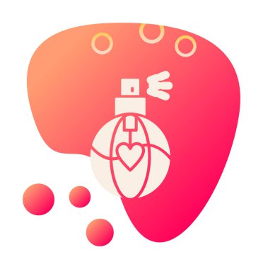 Kalp şekli simgesi olan parfüm şişesi 