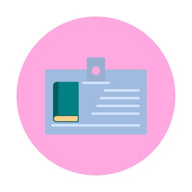 Kütüphane kartı simgesi, vektör illüstrasyonu