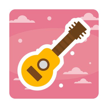 Basit düz gitar simgesi illüstrasyonu