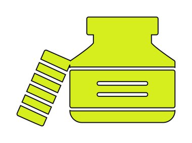 Mürekkep kavanozu simgesinin vektör çizimi 