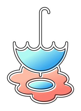 şemsiye simgesi vektör illüstrasyonu 