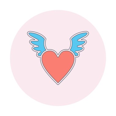 Melek Kalbi ikonu, vektör illüstrasyonu 