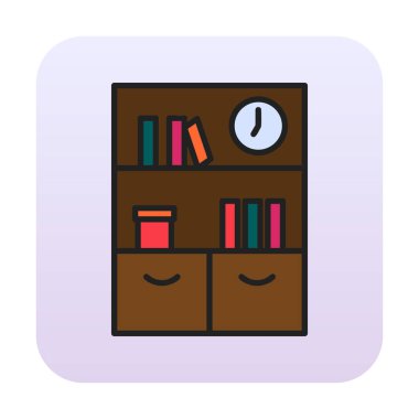 kitaplık düz simge, vektör illüstrasyonu 