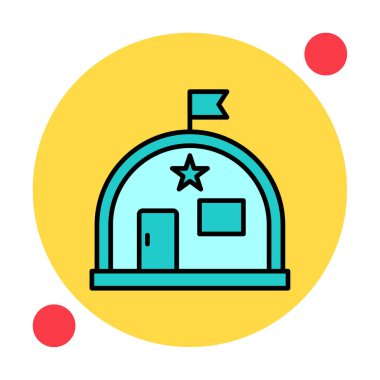 Basit Askeri Depo simgesi, vektör illüstrasyonu