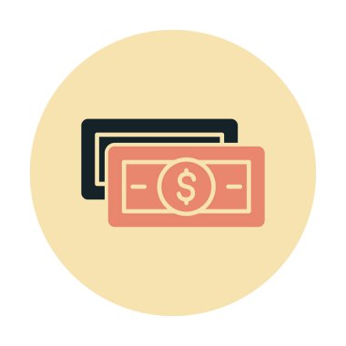 Dolar para çizgisi simgesi, vektör illüstrasyonu