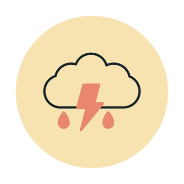 Basit Gök Gürültüsü hava ikonu vektör illüstrasyonu 