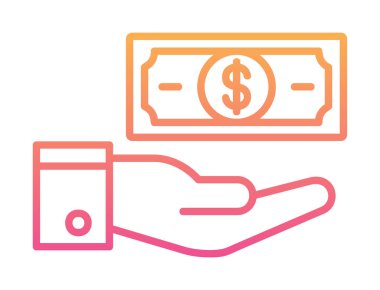 Dolar el simgesi vektör illüstrasyonunda