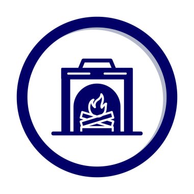 şömine simgesi vektör illüstrasyonu