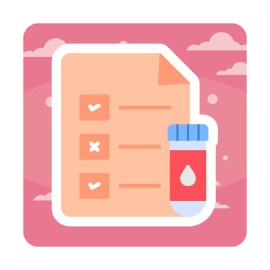 Tıbbi Test Raporu ikon vektör illüstrasyonu 