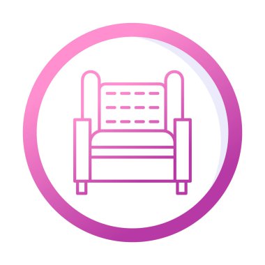 Koltuk yassı simgesi, vektör illüstrasyonu