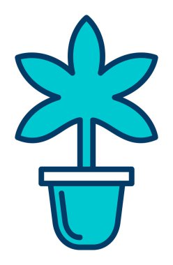 Basit Marihuana simgesi, vektör illüstrasyonu