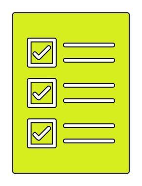 Kontrol Listesi web simgesi, vektör illüstrasyonu 