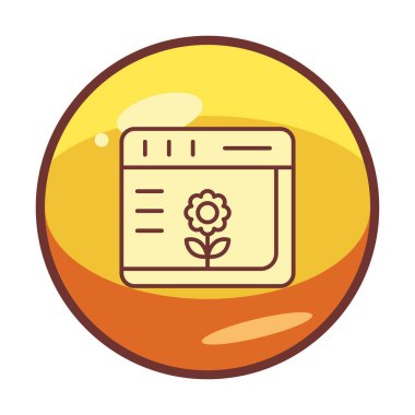 Basit Web Tarayıcı simgesi, vektör illüstrasyonu