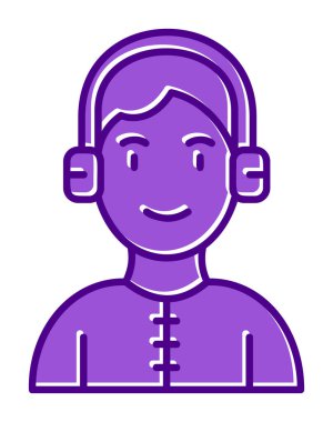 DJ avatar web simgesi, vektör illüstrasyonu 