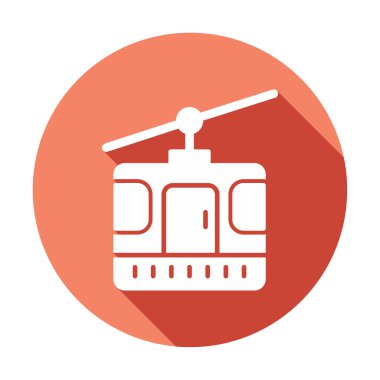 Modern Cable Car Cabin simgesinin vektör çizimi                   