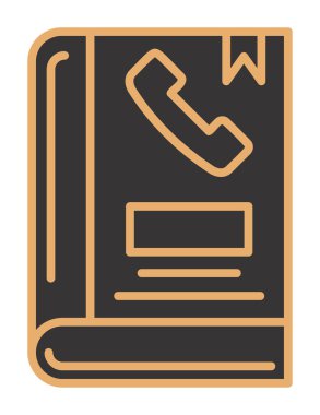 Telefon Rehberi düz simgesi, vektör çizim
