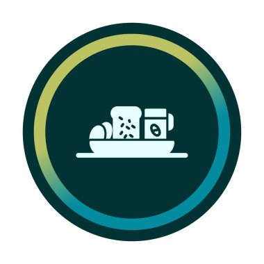 Gıda yassı simgesinin vektör illüstrasyonu