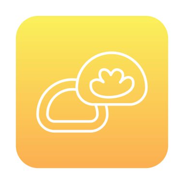 Japon tatlısı Mochi ikonunun vektör çizimi 