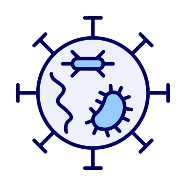 covid-19 parçacık işareti, vektör çizimi, virüs simgesi