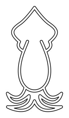 Beyaz arkaplanda mürekkep balığı vektörü simgesi 