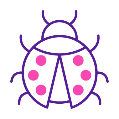  Basit grafik düz uğur böceği vektör çizimi 