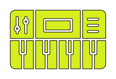 düz basit Synthesizer simge vektör illüstrasyon tasarımı