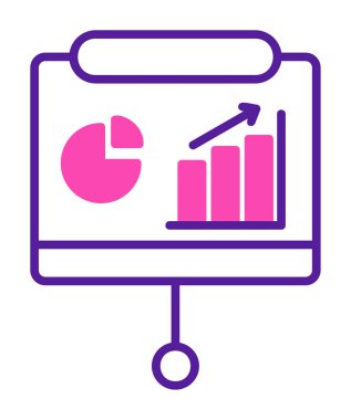 Sunum, iş istatistikleri ve pasta grafik ikonlu veri analizleri. iş analizleri, analizler, istatistikler, pasta grafiği