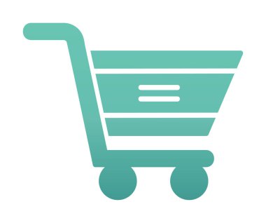  Alışveriş arabası simgesi, vektör çizimi basit tasarım