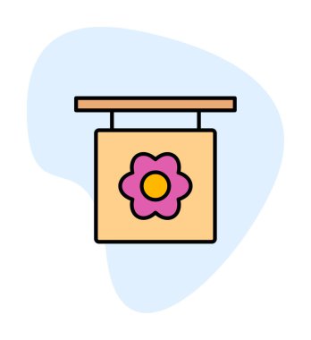 Basit çiçek simgesi, vektör illüstrasyonu