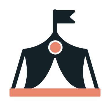 Askeri çadır simgesi, vektör illüstrasyonu