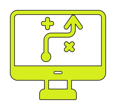 Basit Strateji simgesi, vektör illüstrasyonu