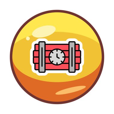 Zaman bombası ikonu vektör illüstrasyonu.