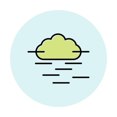 Sis ve bulut simgesi, hava sembolü, vektör illüstrasyonu   