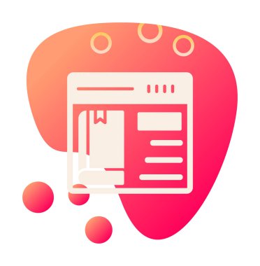 Basit Çevrimiçi Kitap satın alma simgesi, vektör illüstrasyonu