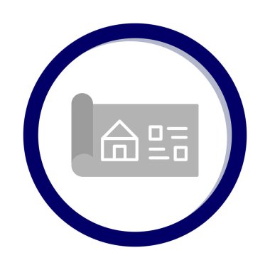 Ev Planı simgesi, vektör illüstrasyonu            