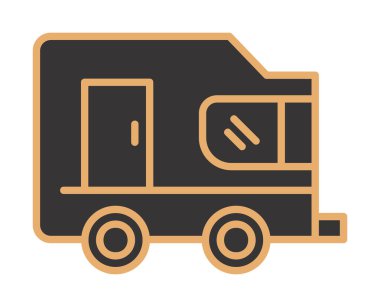 Karavan ikonu. tasarım çizimi. vektör illüstrasyonu.