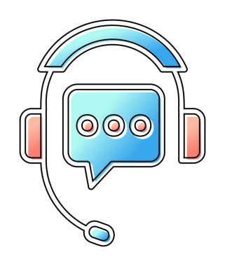 Basit Destek Hizmetleri simgesi, vektör illüstrasyonu