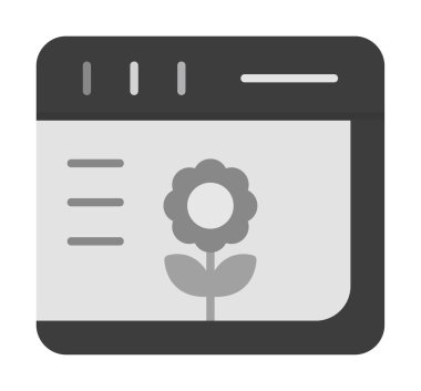 Basit Web Tarayıcı simgesi, vektör illüstrasyonu