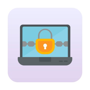 düz Ransomware bilgisayar vektör çizimi tasarımı