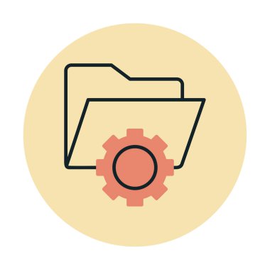 Basit Veri Yönetimi simgesi, vektör illüstrasyonu