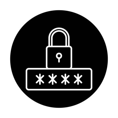 Basit Parola simgesi, vektör illüstrasyonu