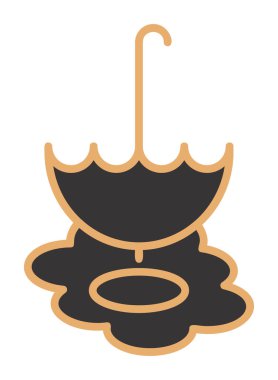 şemsiye simgesi vektör illüstrasyonu 