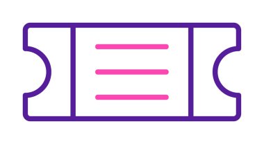 bilet simgesi, vektör illüstrasyonu basit tasarım